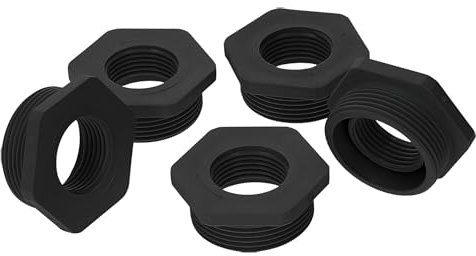 Kalitec G6322010 Reduction M32/M20 Plastic Black I Reducer Cable Gland Hexagonal I M20 Female Thread I M32 Male Thread I IP68 Pack of 5
