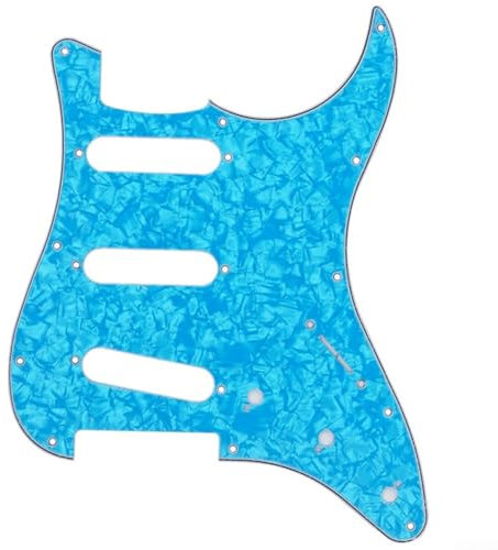 Vibrant Colorful Celluloid Guitar Pickguard Scratch Plate, 11 Holes, for SSS Guitars (Blue für Pearl)