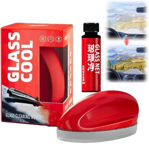 Cap Cut Cleaning Mouse for Car, Car Glass Glossy Mouse Coating Crystal Plating Agent Cleaning Oil Film Remover Car Glass Cleaner, Athartle Window Cleaner, Cap Cut Glass Cleaner (1SET)