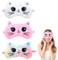 Sibba Plüsch Augenmaske 3 Stück Schlafmaske Weiche Augenbinde Schlaf Augenmaske Süße Katze Schlaf Augenmaske Bunte Augenmasken Satin Für Nickerchen Und Nachtruhe Für Frauen Und Mädchen Schönheit