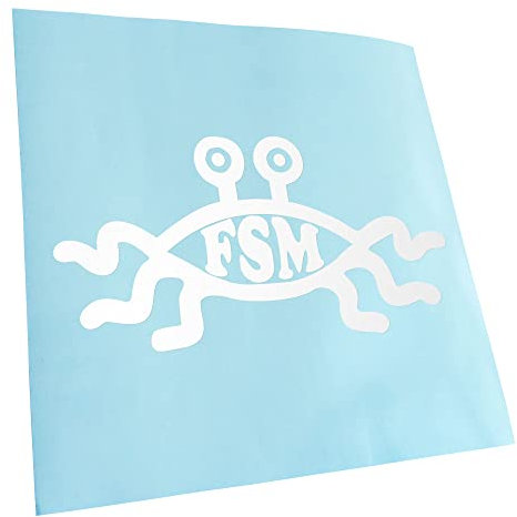 Kiwistar - Autoaufkleber - Weiß - FSM - Heckscheibe Auto Aufkleber wetterfest für Kfz LKW Mofa Truck - Sticker außen selbstklebend Tuning Zubehör für Fenster Fahrzeug Scheibe