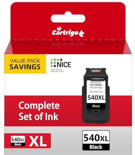 CARTRIGO Druckerpatronen 540 Kompatibel für Canon 540, 540 XL Schwarz für Canon ts5150 druckerpatronen für Pixma MG4250 TS5150 MG3650 MG3550 MG3650s MX475 (1er-Pack)