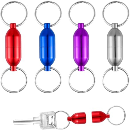 NQEUEPN 4stk Magnetischer Schlüsselanhänger mit Schnellverschluss, Schlüsselanhänger-Anschluss Schnell Abnehmbarer Magnetischer Schlüsselanhänger für Geldbörse Damen Herren (4 Farben)
