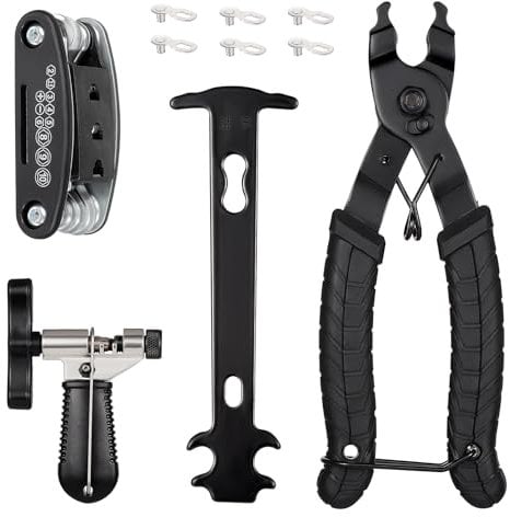 Kyrio Bike Chain Repair Tool Kit, 16 in 1 Multi-Function Bike Bicycle Repair Tool Kit, Bike Link Pliers, Chain Cutter, Chain Checker, Bicycle Missing Links for Road Bike, Mountain Bike, Sports Bike
