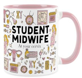 Purely Home Student Midwife Mug - Funny Trades Novelty Job Gift - Tea/Coffee Hot Drinks Pink Ceramic Cup Present for Midwives/Fertility Doctors