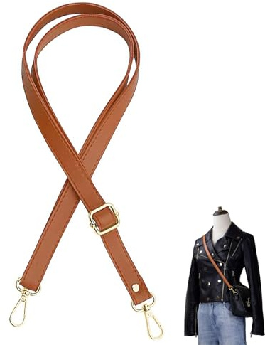 Kisstta Schulterriemen Leder PU, Taschengurt, Umhängetaschengurt für Tasche für Zum Wechseln Damen Schultertaschen (Braun)