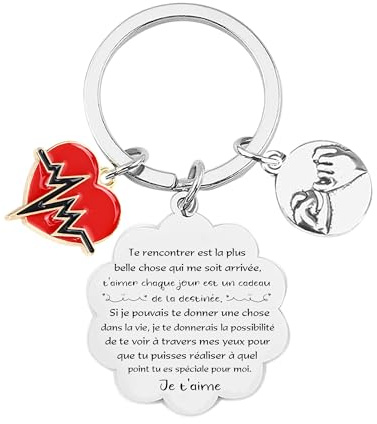 FGHJK Cadeau Saint Valentin pour Homme Cadeau Anniversaire Noel Couple Cadeau pour Femme Couple Porte Clef Couple Cadeau Saint Valentin Femme Porte Cles Je t'aime