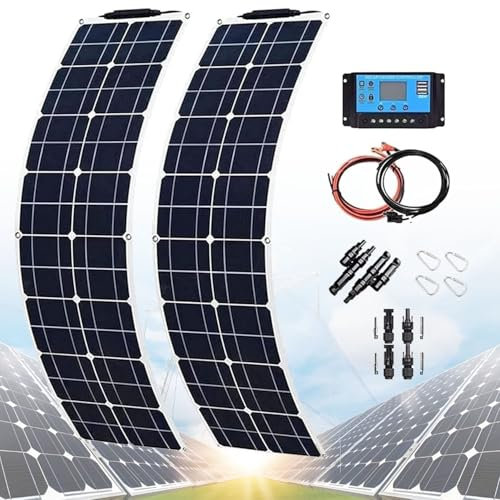 Panneaux Solaires, Kit De Panneaux Solaires Monocristallins 200 W, 400 W, 800 W, Flexibles Pour Maison, Camping-Car, Bateau, Hors Réseau, Avec Contrôleur De Charge 40 A,400W