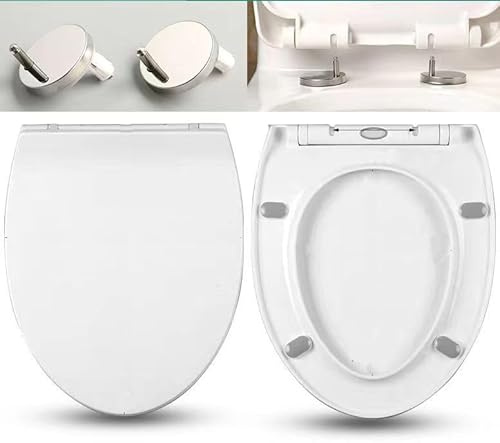 WITFAMILY Toilettensitz mit Soft-Close Funktion [Antibakteriell] Öval Toilettenbrille mit Schnellentnahme, Easy-Top-Montage, 300kg Belastbar, Duroplast Weiß, Für Standard WC Oval