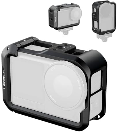 SMALLRIG Action 6 Cage für DJI Osmo Action 6 mit Erweiterungsschnittstellen, Blitzschuh, 1/4-20-Gewinde, Schnellverschluss, Aluminium-Actionkamera-Cage für DJI Action 6, Schutzrahmen-Cage – 5888