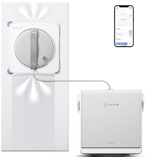 ECOVACS WINBOT W2S Omni Window Cleaning Robot, with 6-in-1 Multifunction Station, TruEdge Edge-to-Edge Precision, Triple Wide-Angle Spray Nozzles, 12-Level Safety System, Dual Power Modes | 8000 Pa Suction, TruEdge Cleaning, Triple Wide-Angle Spray, Dual Power Modes, 12-Level Safety System, Dual Power Modes