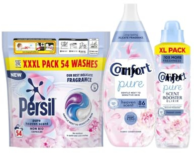 Laundry Bundle with Pods, Fabric Conditioner and Scent Booster, 54 Pods, 86 Washes, 825ml