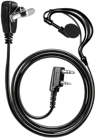 Radio Earpiece G Shape Walkie Talkie Headset with PTT Mic Compatible with Motorola Radio 2 Pin CP040 CP200 GP300 DP1400 XT180 XT460 XT420 Hytera PD505 Midland Security 2 Way Radio