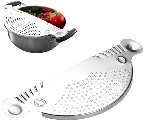 Colino per pasta in acciaio inox – scolapasta universale per pentole fino a 26 cm, scolapiatti per patate, verdure, riso, lavabile in lavastoviglie