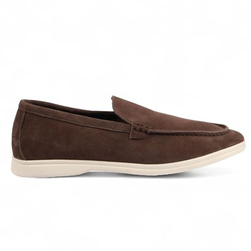 Infinity Leather Dolcetto Herren-Slipper, robust und braun, mit gepolsterter Innensohle