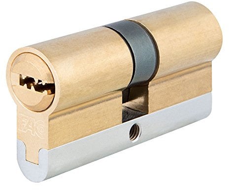 Fac 23241 Cilindro de Perfil Europeo de Alta Seguridad, Latonado, 80 mm