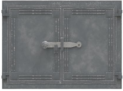 Markenlos Porta per forno a legna 48 x 33 cm, in ghisa, per forno per pizza e forno a pietra | Robusta porta in ghisa, incasso 43 x 28 cm, per forni da pane, pizza e cottura, spessore 2,5 cm