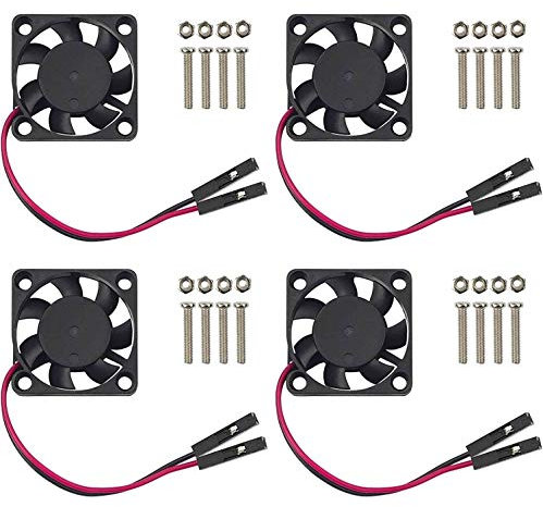 Easycargo Raspberry Pi 4 Fan 30x30x7mm, Raspberry Pi Cooling Fan Brushless 3.3-5VDC Quiet Fan for Raspberry Pi 4, Pi 3B+, RetroFlag NESPI Case (30mmx30mmx7mm) (Black (4-Pack))