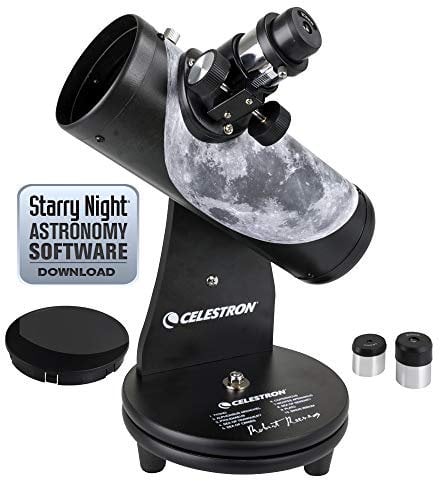 Celestron 22016 Firstscope Robert Reeves Signature Edition 76mm Tabletop Dobsonian Telescope, Includes 20mm and 4mm Eyepieces, f/3.95 Focal Ratio - Black