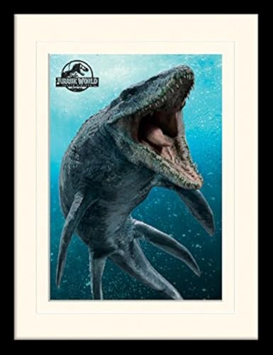 Jurassic World Fallen Kingdom 'Mosasaurus' montiert und gerahmt 30 x 40, 30 x 40 cm