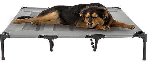 Petmaker Lit surélevé Portable de Style Berceau avec Pieds antidérapants, 121,9 x 90,2 x 22,9 cm pour Chiens, Chats et Petits Animaux de Compagnie, Utilisation en intérieur/extérieur (Gris)