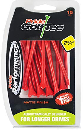 Pride Performance Plastic Tees Matte Finish Red 2 3/4 Clamshell of 15 Tee, Rot