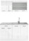 Vicco cucina monoblocco R-line, Bianco lucido/bianco, 140 cm, PL Marmo
