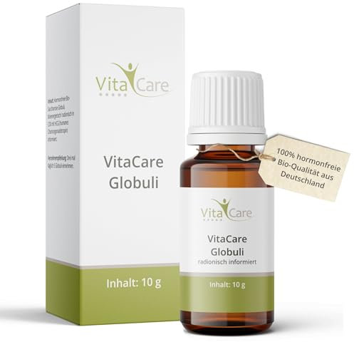 VitaCare Globuli, im Bioresonanzverfahren hergestellt, Nahrungsergänzungsmittel, 100% hormonfrei, Premium Qualität, 10g