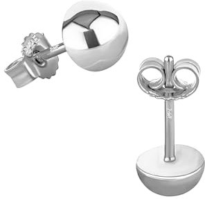 NKlaus Silber Paar 6mm Ohrstecker 925 Sterlingsilber Halbkugel Damen Stecker Ohrringen 9116
