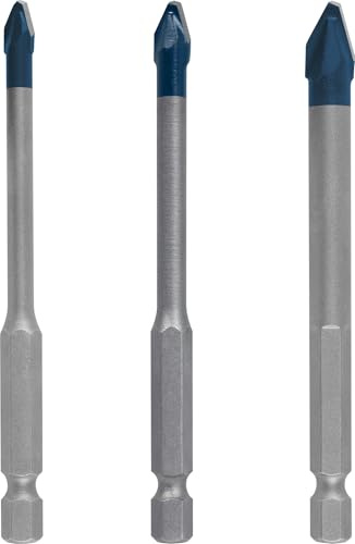 Bosch 3x Set de brocas EXPERT HEX-9 Hard Ceramic | para Baldosas de cerámica dura, Baldosas de cerámica blanda, Ø 5,00, 6,00, 8,00 mm, Professional Accesorios Taladro