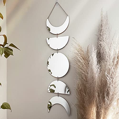 Decorazione da parete a ciclo lunare, specchio decorativo in acrilico con fasi lunari bohémien, decorazione bohémien per camera da letto, decorazioni estetiche preppy per soggiorno fasi lunari arte |