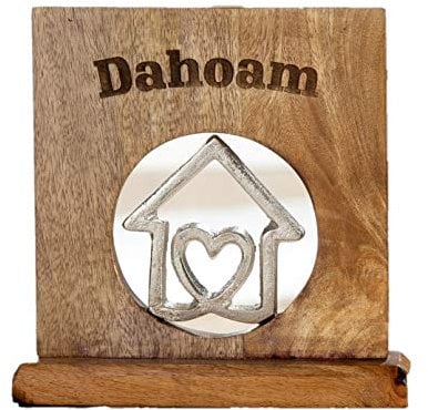 GILDE Holzrahmen mit Botschaft Dahoam Höhe 23 cm, Deko, Zuhause, bayrisch, Sweet Home