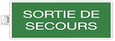 Exacompta - Ref. 67004E - 1 pannello adesivo EMERGENCY EXIT - In PVC antiscivolo e resistente ai raggi UV - Dimensioni pannello: 35 x 20 cm - Colore verde e bianco