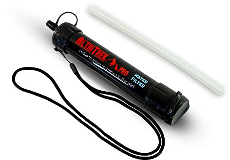 ALTAITREK PRO Paille filtre eau | Appareil purification filtrante | Utile pour les urgences et survie, activités plein air, camping, randonnée | Purificateur | Élimine 99% des bactéries