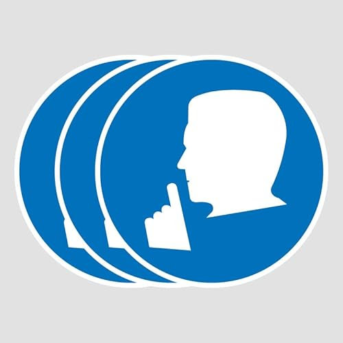 3 Autocollant de 25 CM Panneau Silence obligatoire Zone Calme