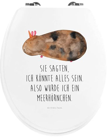 Mr. & Mrs. Panda Motiv WC Sitz Einhorn Meerschweinchen - Geschenk, Einhörner, Klobrille, Klodeckel, Meericorn, Unicorn, Toilettendeckel, Toilette,