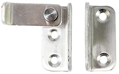 LAErper Silver Hasp Lock Slide Bolt Gate Latch Door Lock Hasp Anti-Theft Padlock, Stainless Steel Brushed Finish