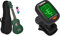 CASCHA Sopran Ukulele Set für Kinder und Erwachsene I Starter Kit Mit 3 Plektren, Tasche & Stimmgerät für Gitarre, Bass, Geige I Digital Stimmer, Clip-on Guitar Tuner, Schwarz