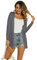 Ietaoo Cardigan Lungo Donna Elegante Manica Lunga Giacca Cardigan Casual Maglia Cappotto Leggero Aperto Davanti Cardigan per Estivo Primavera Grigio XL