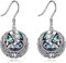 YFN Ägyptische Königin Ohrringe Sterling Silber Nofretete Baumeln Tropfen Ohrringe Abalone Shell Ägypten Schmuck Geschenke für Damen Mädchen