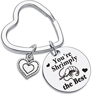7RVZM Shrimp Keychain Shrimp Themed Gift Shrimp Inspired Jewelry For Shrimp Lover Gift Cousin Keychain, Shrimp Schlüsselanhänger, Standard