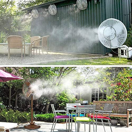 Kit de ventilador de nebulización para exteriores, anillo de rociado para ventilador con tubo de 16 pies, tubo de rociado de agua para enfriar al aire libre(Plastic interface)