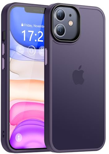 HuwaiH Handyhülle für iPhone 11 Hülle,[Transluzente Matte Schutzhülle] Stoßfeste Kratzfeste Schutzhülle, [Anti-Fingerabdruck] rutschfeste Mattierte Handyhülle für iPhone 11 (Tiefes Lila)