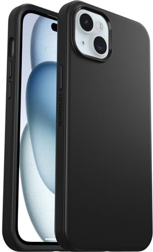 OtterBox Symmetry für MagSafe Hülle für iPhone 15 Plus/14 Plus, sturzsicher, schützende dünne Hülle, 3X getestet nach Militärstandard, Schwarz, Keine Einzelhandelsverpackung