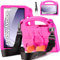 DUZZONA Custodia Cover per Samsung Galaxy Tab A9 8,7 Pollici 2023 (SM-X110/X115/X117), Leggera Antiurto per Bambini con Cavalletto e Spallacci per Galaxy Tab A9, Magenta