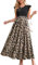 OUGES Sommerkleid Damen Lang Rüschen Maxikleid Elegant Sommer Kleid mit Taschen(Floral B,M)
