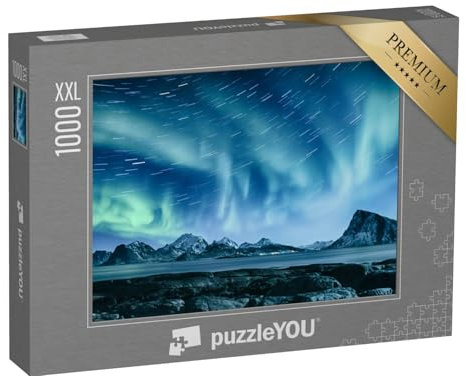 Puzzle 1000 Teile XXL „Aurora Borealis im Winter auf den Lofoten, Norwegen“ – aus der Puzzle-Kollektion Jahreszeiten