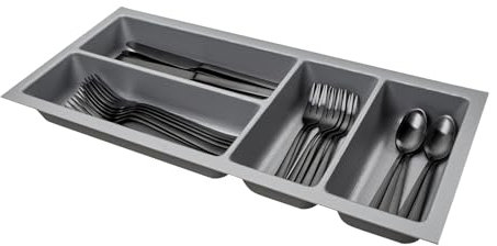 SO-BOX 2 Besteckkasten Breite 20,9 cm, Tiefe 46,2 cm mit silbergrauer Kanvas-Struktur für Schubladen bis Juli 2012 von NOBILIA mit einer Breite von 30 cm