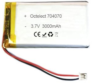 RAEWSTCO 704070 - Batteria al litio ai polimeri di litio, 3,7 V, 3000 mAh, 704070