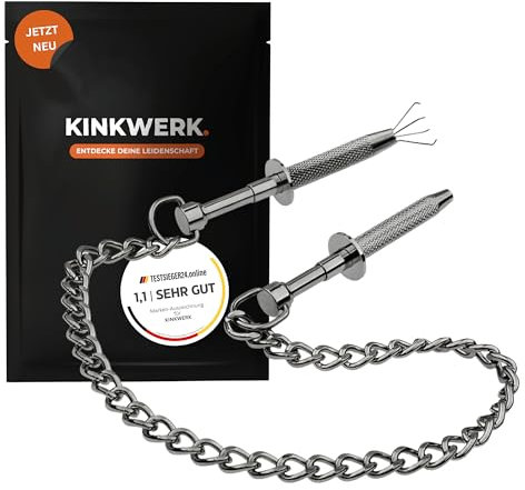KINKWERK Extreme Nippelklemmen für Erfahrene aus Edelstahl | Schmerzverstärkende Kette | Langlebig & Hygienisch | BDSM-Experten Spielzeug